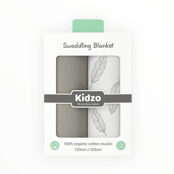 Pack of 2 – 100% Organic Cotton Muslin Wrapping Sheets 120x120 cm