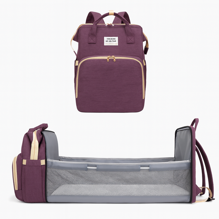 Multifunctional Diaper Bag & Folding Baby Bed – Travel Friendly, Waterproof, Spacious