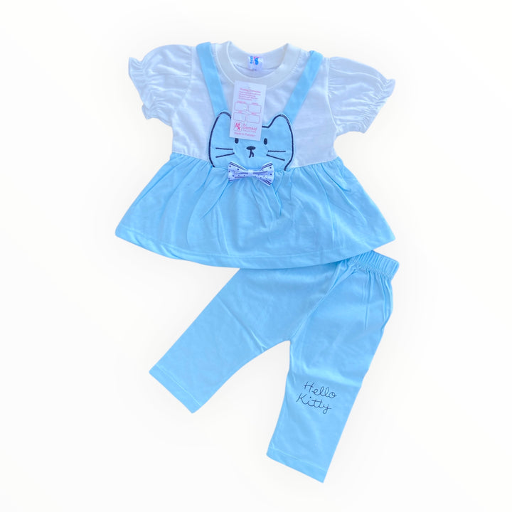 Adorable baby frock and pajama set made from soft, breathable cotton.