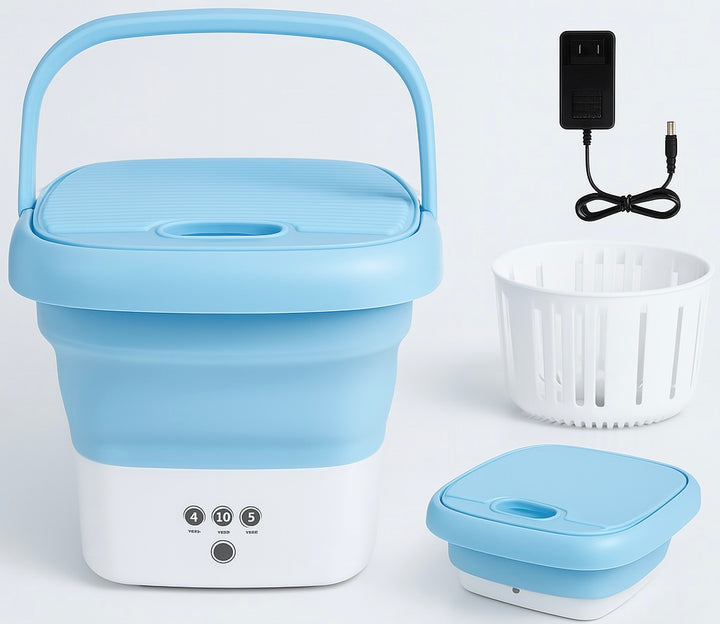 Buy folding washing machine online in Pakistan at BabifyStore.pk – portable mini washer for baby clothes, undergarments, socks, and small laundry loads. Space-saving collapsible washing machine for home and travel.