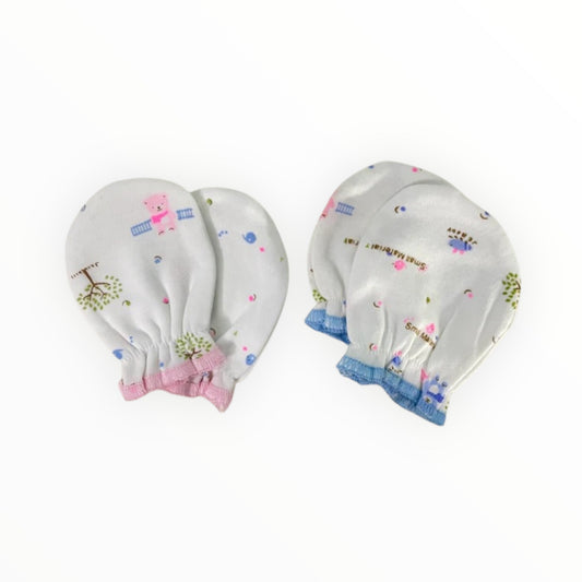 Baby Mittens 100% Cotton (4 Pcs Pack of 2)