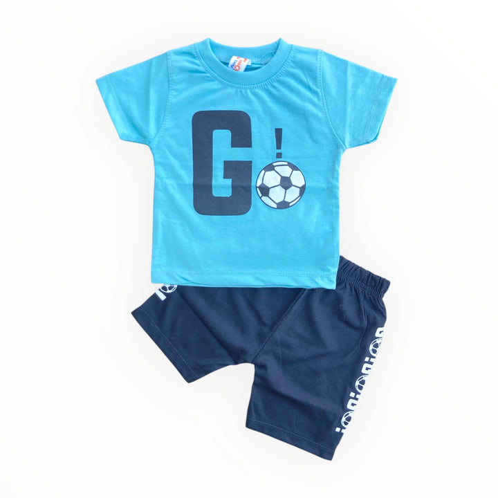 Soft cotton baby t-shirt and pajama set, designed for comfort and ease for newborns.