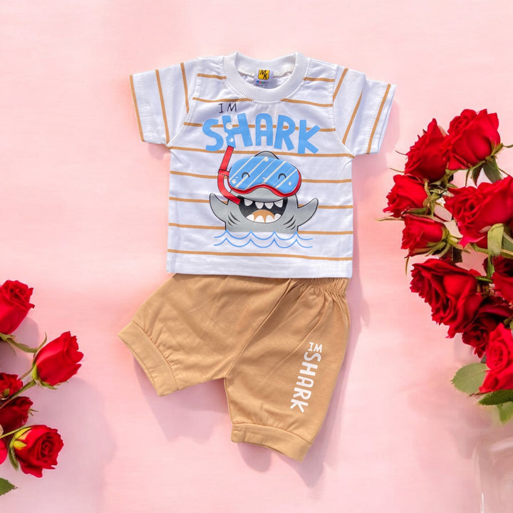 Soft cotton baby t-shirt and Short set, designed for comfort and snug fit for newborns.