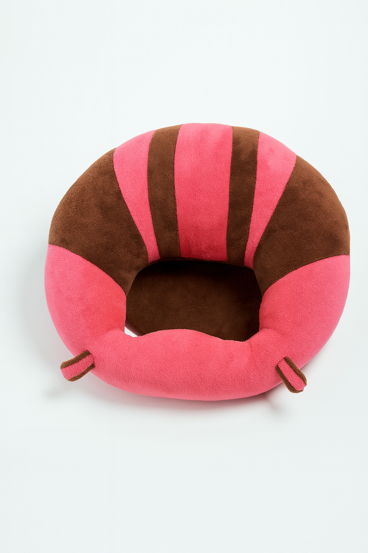 Pink baby support seat sitting chair plush fabric with infant support
