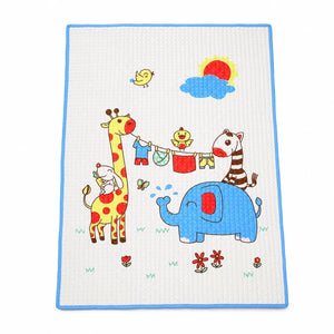 Air-Filled Waterproof Baby Changing Mat 60x90cm Blue Animal Print