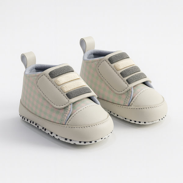 Soft checkered baby shoes
