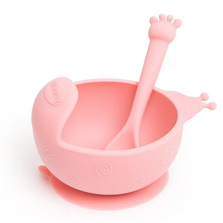 Silicone baby feeding bowl with spoon anti-slip suction base – Babify Store