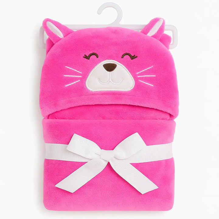 Baby hooded character wrapping sheet and plush fleece blanket for newborns online in Pakistan