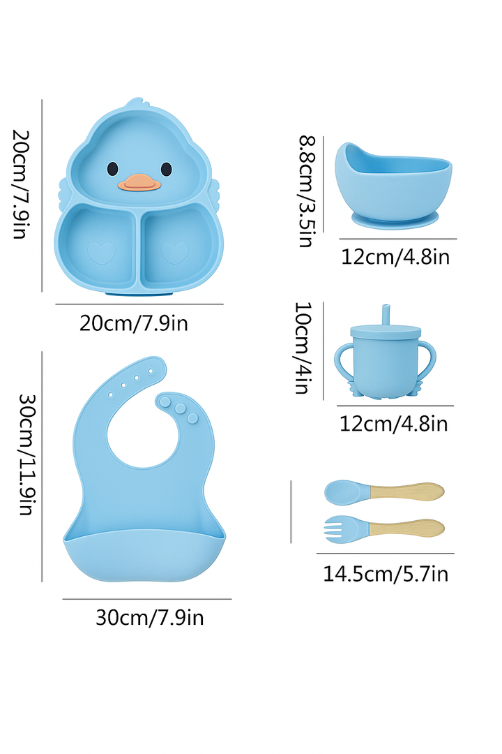 Silicone baby feeding set 8 pcs complete set