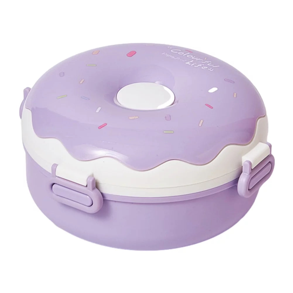 Donut Shaped Kids School Lunch Box With 3 Compartments