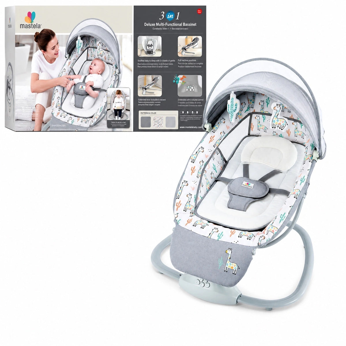 Buy Mastela 3 in 1 Deluxe Baby Swing Bassinet Online in Pakistan
