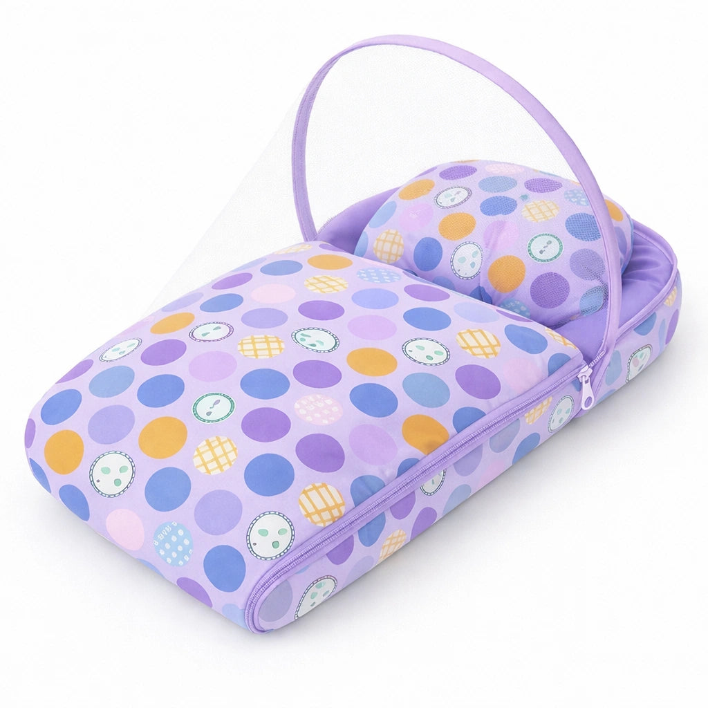 Baby carry nest with mosquito net purple multicolor