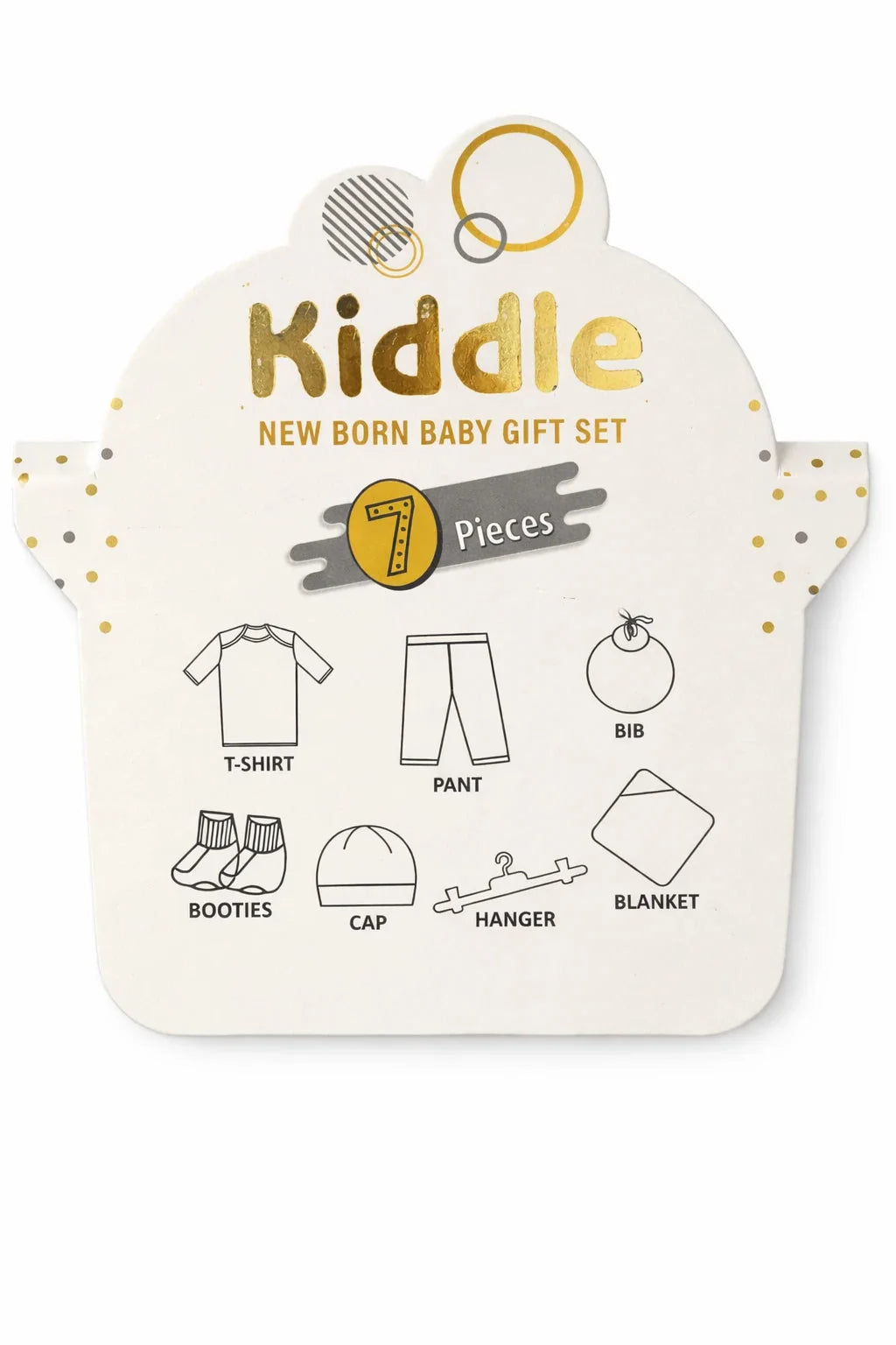 7 Pcs Newborn Baby Starter Set Packaging with Soft Cotton Clothing Essentials for 0 to 3 Months