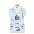 Blue 7 Pcs Newborn Baby Starter Set with Full Sleeves Shirt Pant Bib Cap Booties and Blanket for 0 to 3 Months