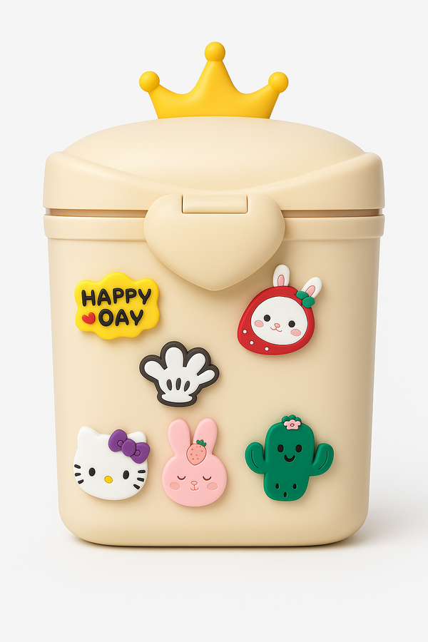 Yellow portable milk powder container 500g BPA-free airtight formula storage