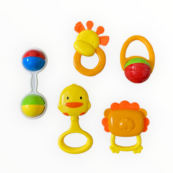 Pack of 5 Baby Rattle Toys – Colorful, BPA-Free & Safe for Infants