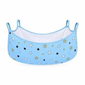 Sky blue star print baby cradle cover with mosquito net in Pakistan