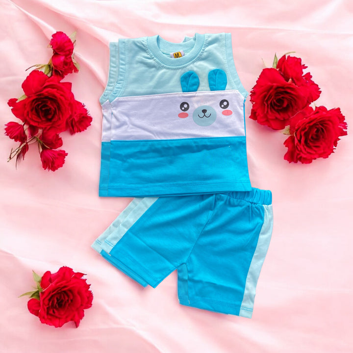 Soft cotton baby Sando and Short set, perfect for comfort and ease.