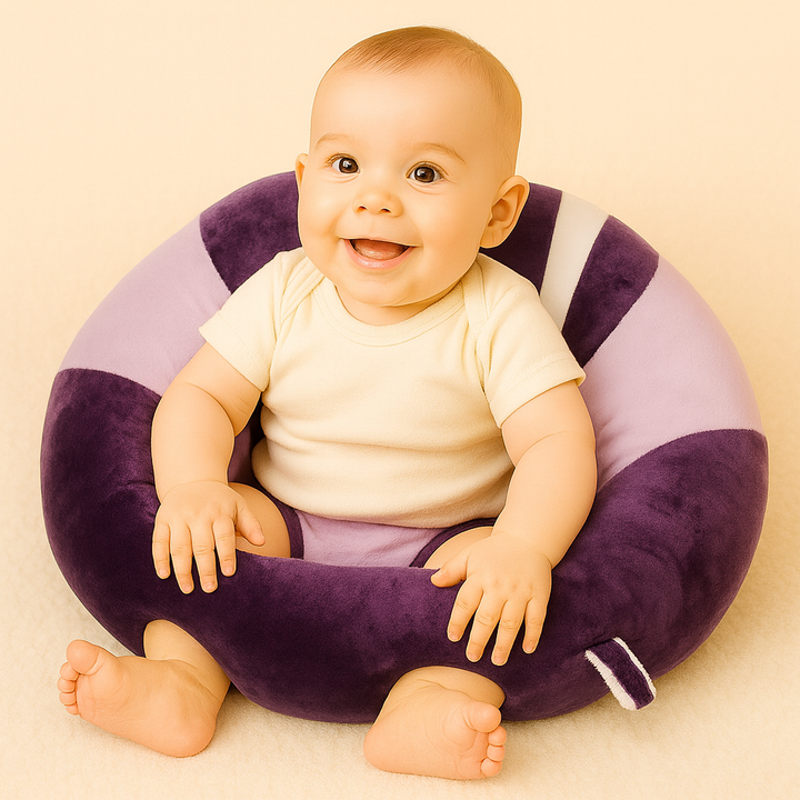 Purple baby support seat sitting chair plush fabric with infant support