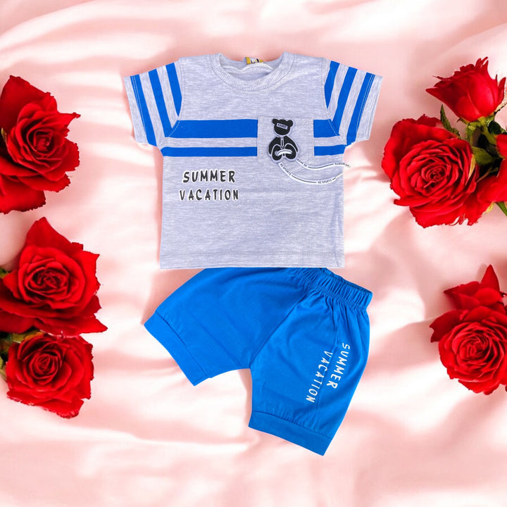 Soft cotton baby t-shirt and Short set, designed for comfort and snug fit for newborns.