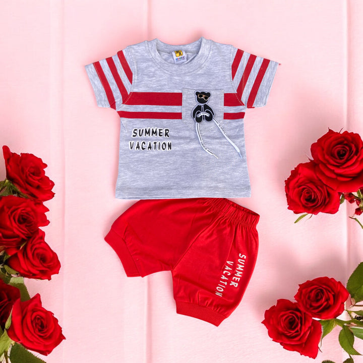 Soft cotton baby t-shirt and Short set, designed for comfort and snug fit for newborns.