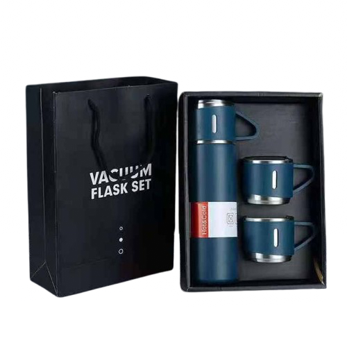 500ml 3-in-1 Stainless Steel Vacuum Thermos with 3 Cups