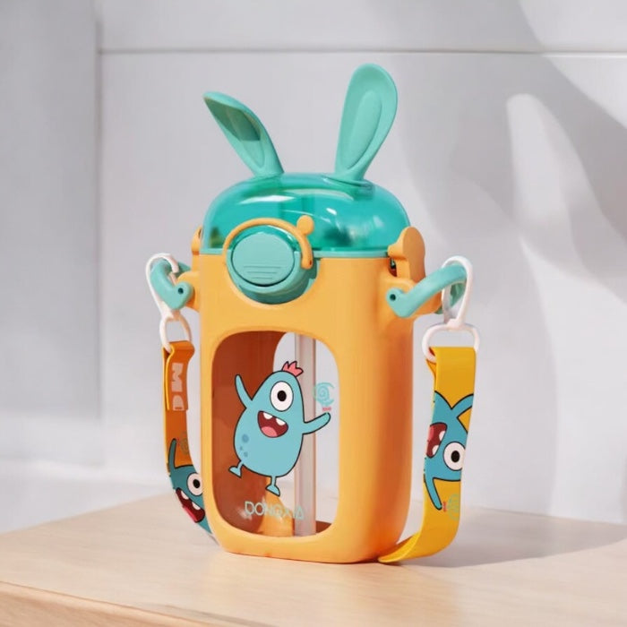 Straw Water Bottle Rabbit 380Ml