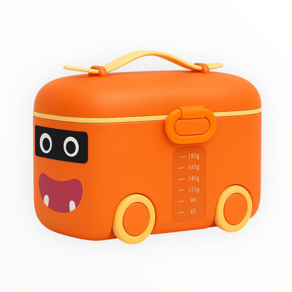 Orange milk powder container 180g portable baby formula storage box