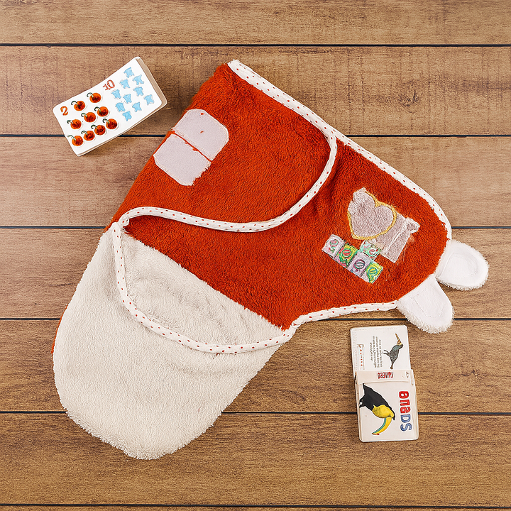 Newborn baby swaddle wrap fleece with Velcro closure and embroidery