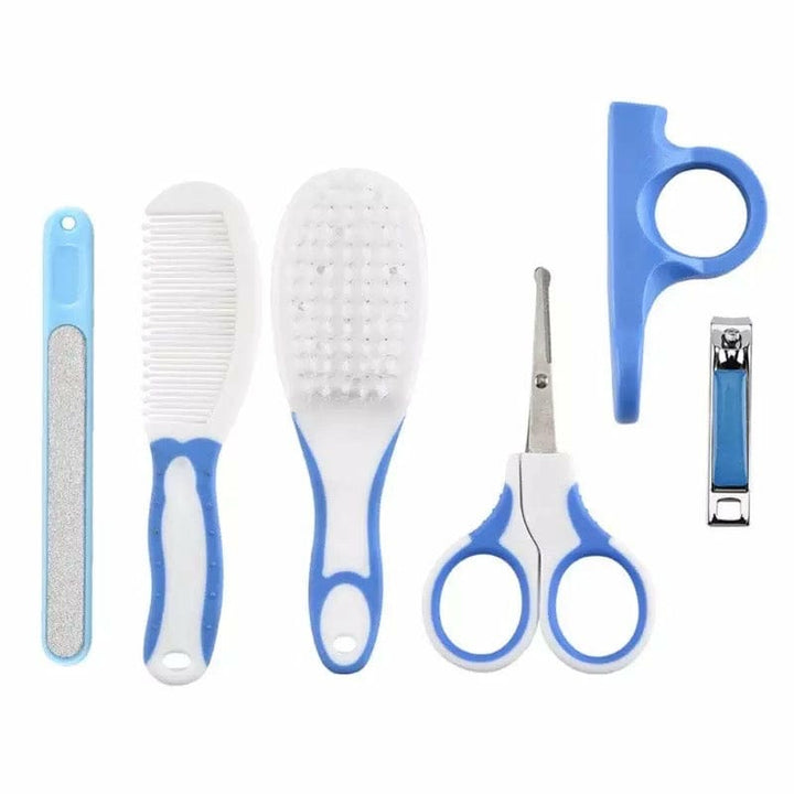 Compact baby grooming kit with 6 essential infant care tools for daily use