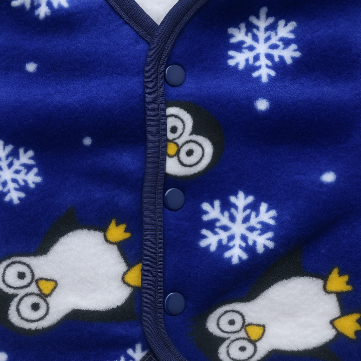 Newborn penguin fleece shirt and pajama set