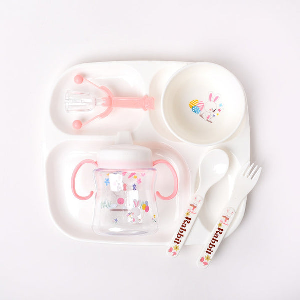 Baby Feeding Set – Fun & Mess-Free Mealtime! 6 in 1 - Pink