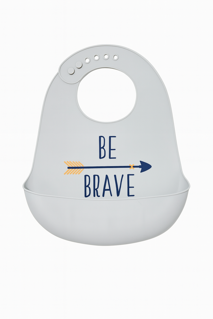 Silicone baby bib with food catcher waterproof feeding bib cute design (Need My Space, Miso Cute, Holy Guacamole, Be Brave, Cool, Veggie print)