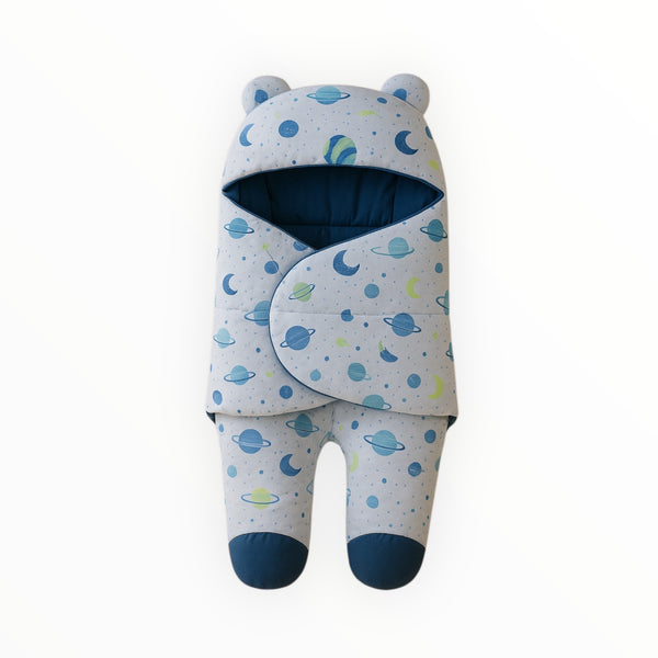Newborn Romper Style Carry Nest Navy Blue – Soft Cotton Swaddle Nest 0–6 Months in Pakistan