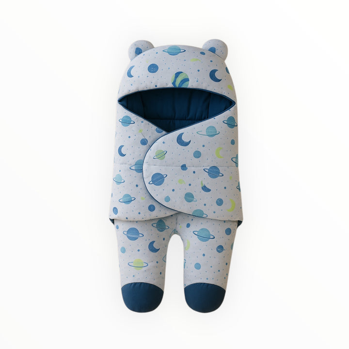 Newborn Romper Style Carry Nest Navy Blue – Soft Cotton Swaddle Nest 0–6 Months in Pakistan