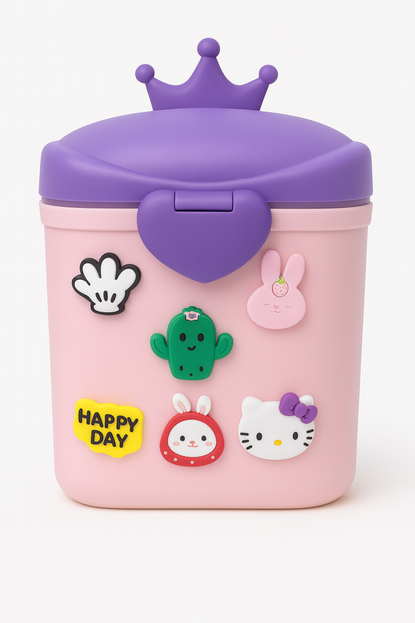 Pink portable milk powder container 500g BPA-free airtight storage