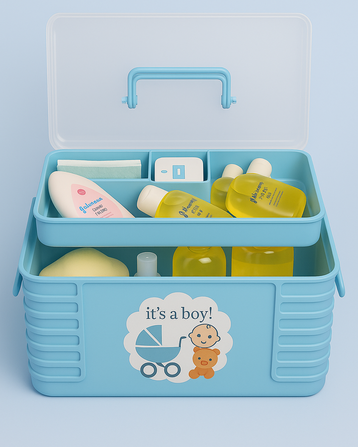 Multi-purpose baby storage organizer box for diapers, wipes & baby essentials