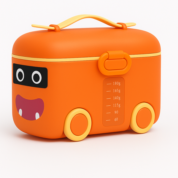 Orange milk powder container 180g portable baby formula storage box