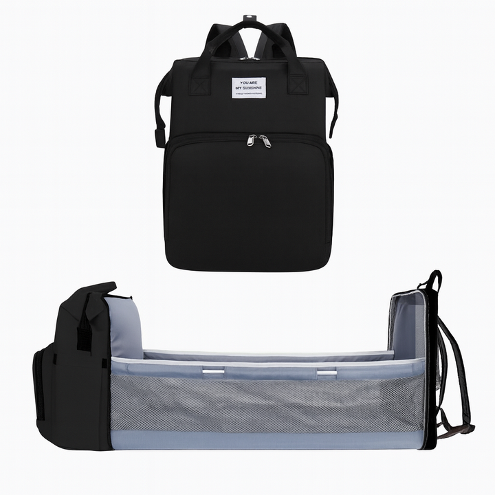 Multifunctional Diaper Bag & Folding Baby Bed – Travel Friendly, Waterproof, Spacious