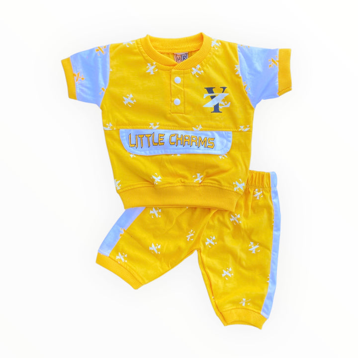 Soft cotton baby t-shirt and pajama set, perfect for newborn comfort.