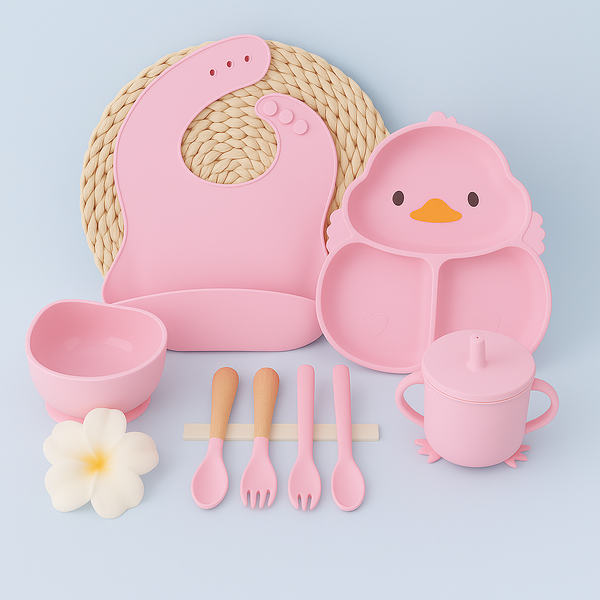 Silicone baby feeding set 8 pcs complete set