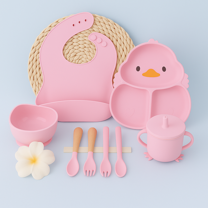 Silicone baby feeding set 8 pcs complete set