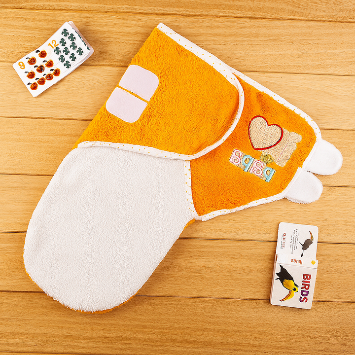 Newborn baby swaddle wrap fleece with Velcro closure and embroidery