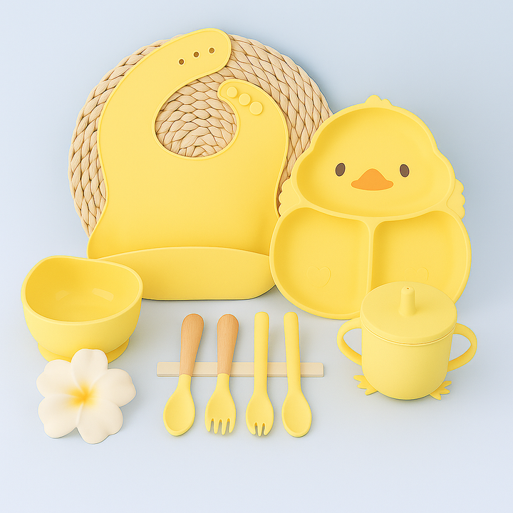 Silicone baby feeding set 8 pcs complete set