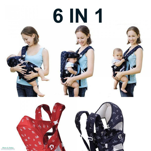 Baby carrier with head support, neck protection, and adjustable fit