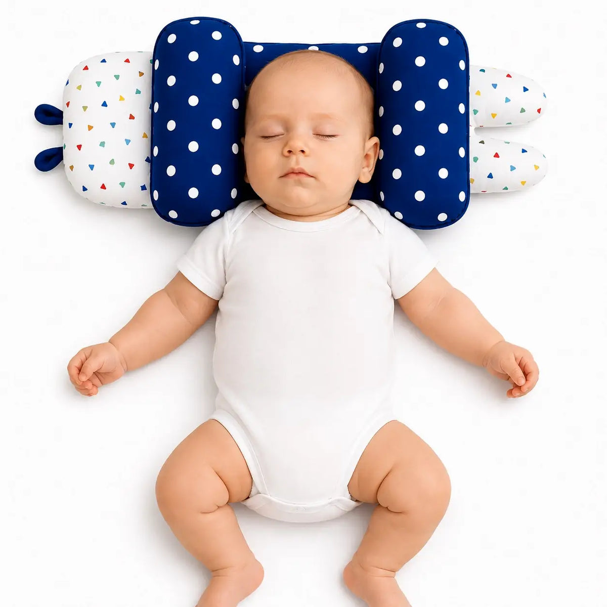Adjustable Baby Head Shape Pillow Star Royal Blue for newborn baby