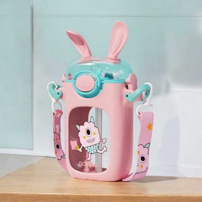 Straw Water Bottle Rabbit 380Ml