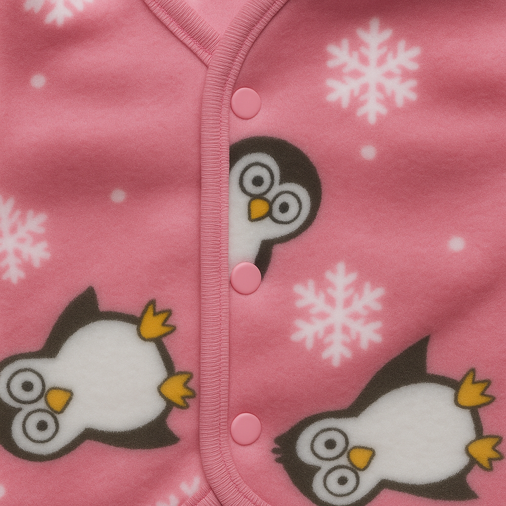 Newborn penguin fleece shirt and pajama set