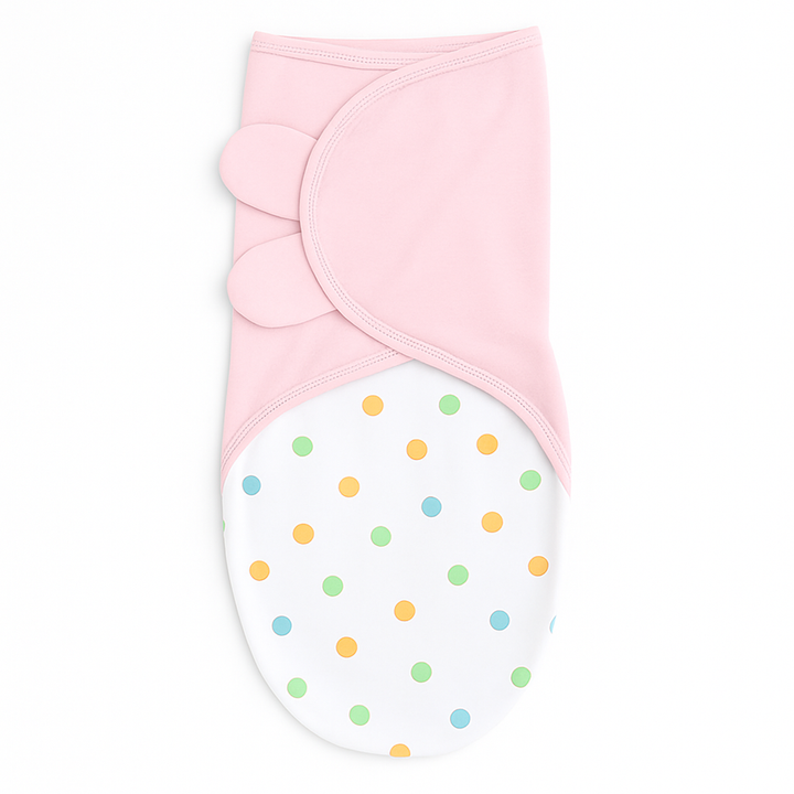 Adjustable infant swaddle for newborns 5–10 lbs pink color soft cotton fabric