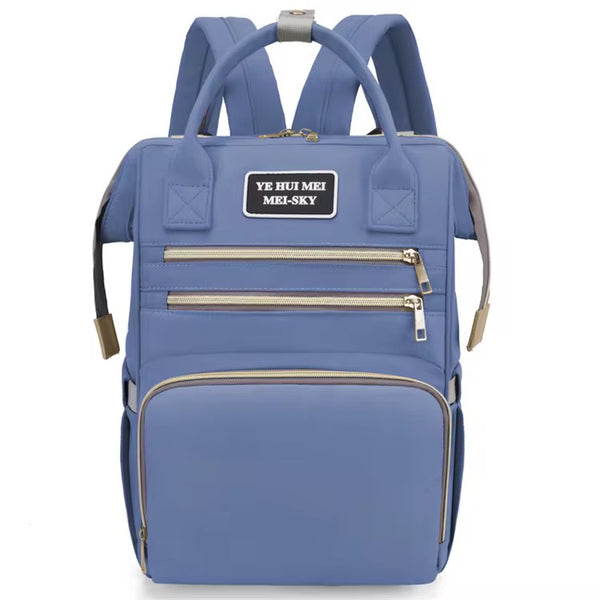 Premium baby diaper backpack with insulated bottle holders and multiple compartments – ideal for travel and daily use.
